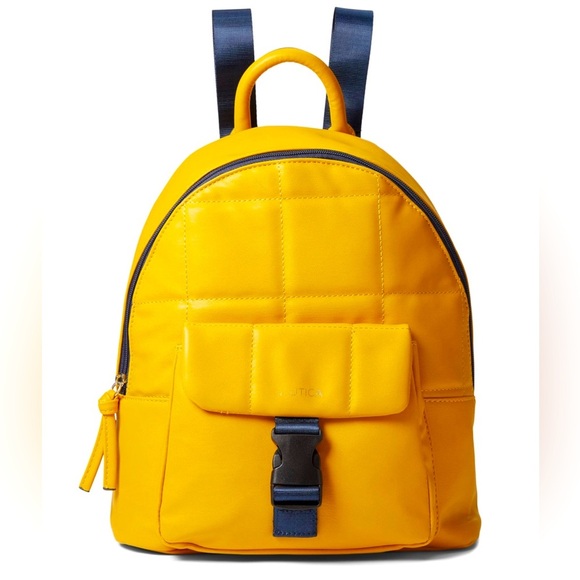 Women’s Bag NAUTICA Puff N Stuff Backpack Cornbread (Yellow) PVC AUTHENTIC New - Picture 1 of 6